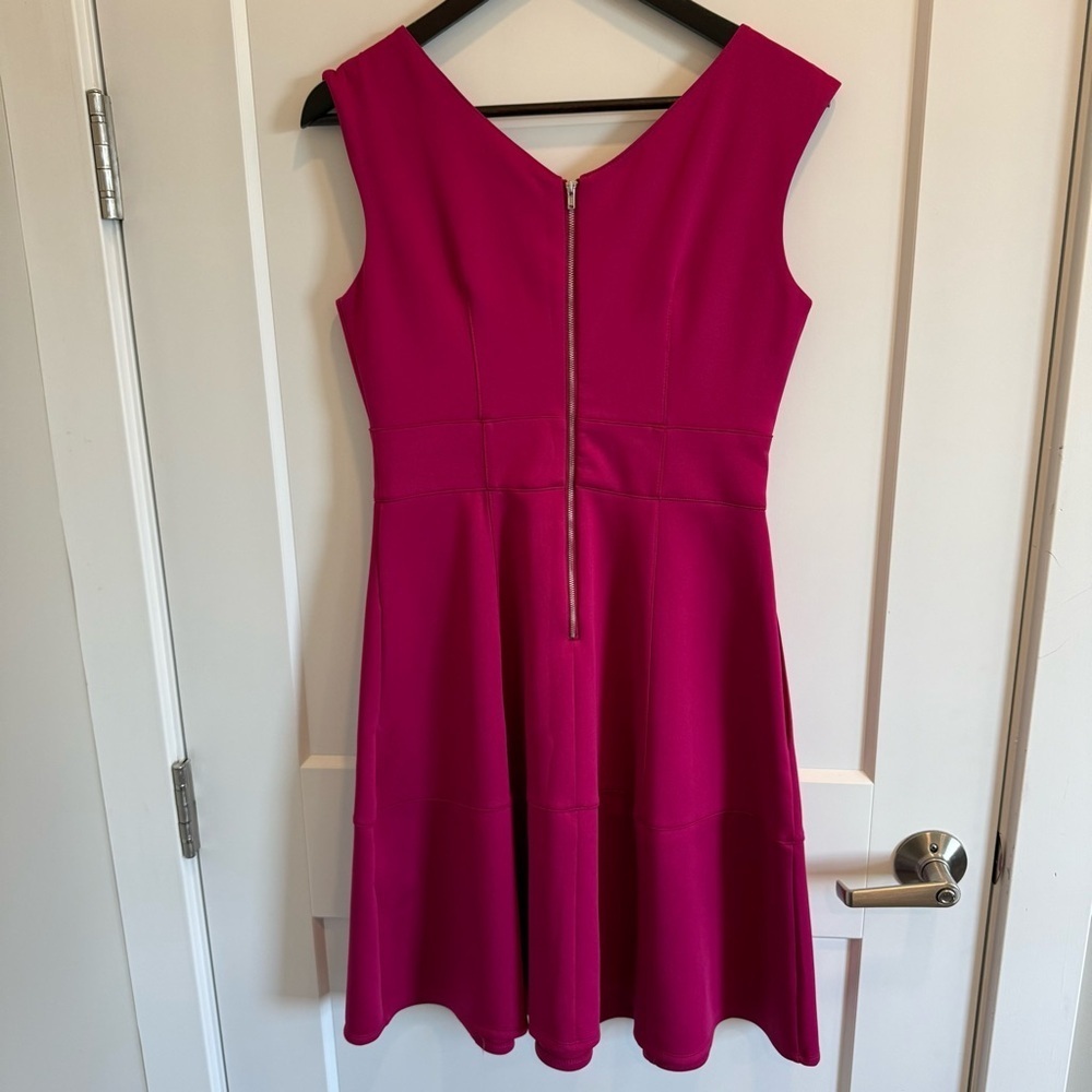 Magenta Pink Sweetheart Neckline Mini Dress Size 10 - Picture 8 of 11